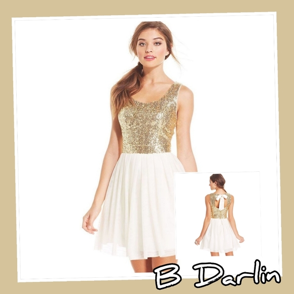 B Darlin Sequin Short Tulle Prom Cocktail Dress Size 7/8 Juniors - Picture 1 of 13